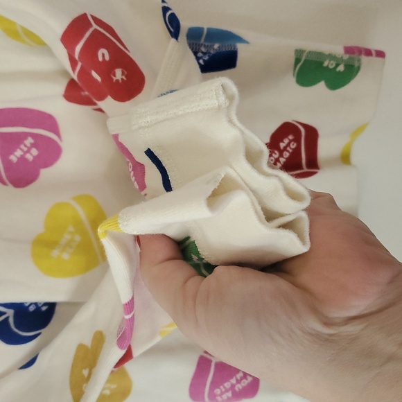 Hanna Andersson Organic Cotton Long John Heart Pajamas Size 14 Top & Bottom - Picture 10 of 16